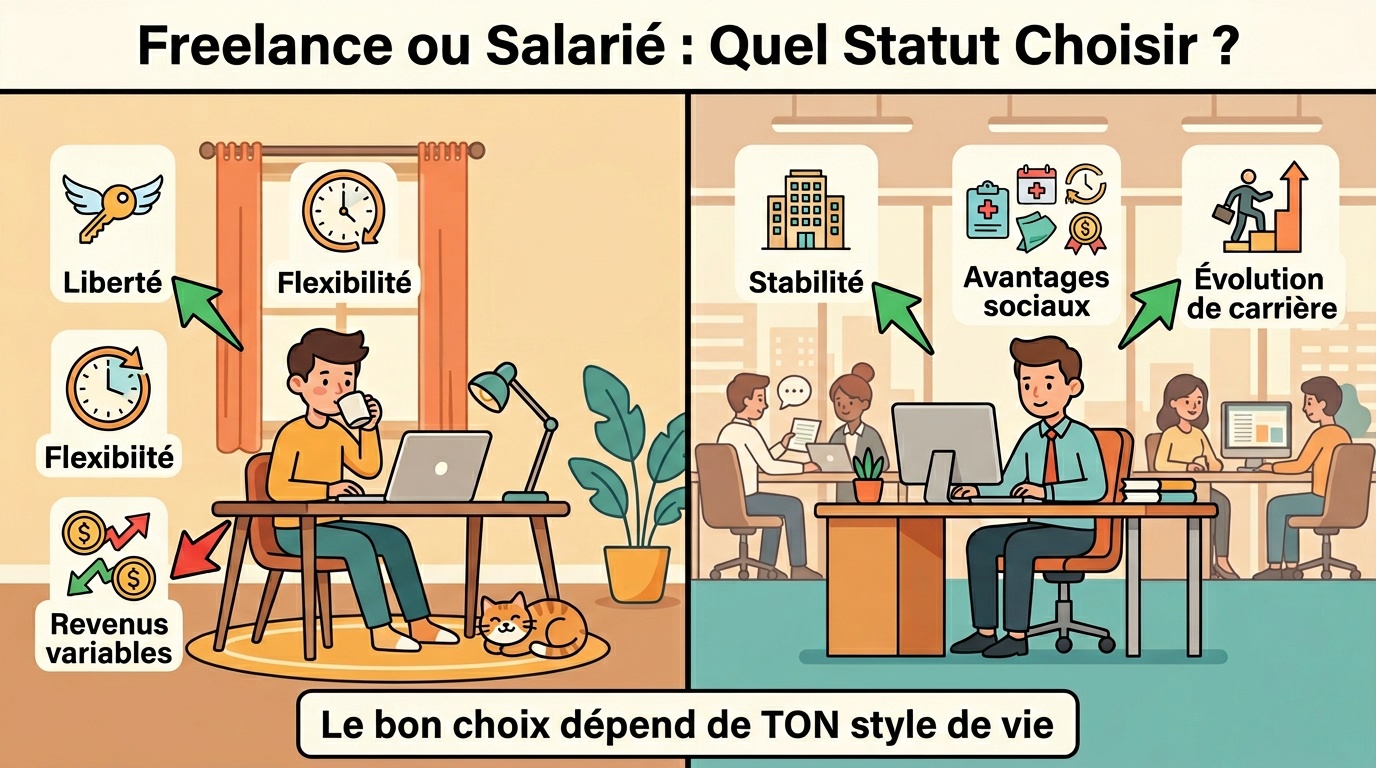 Infographie Freelance vs Salarié en français